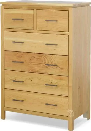 Amish Crafted Solid Cherry Wood Maverick Chest of Drawers in Natural Finish
