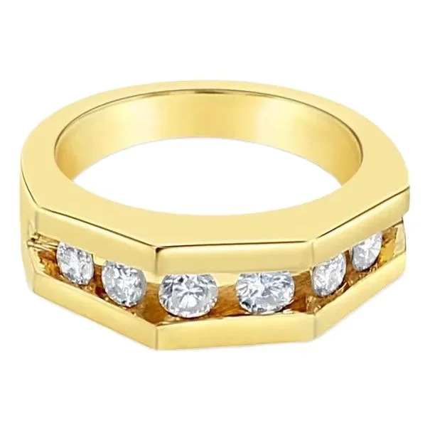 Angular Diamond Band .65cttw 14k Yellow Gold, Size 5