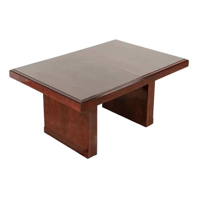 Antique Art Deco Wood Extendable Dining Table, Matching Credenza Available
