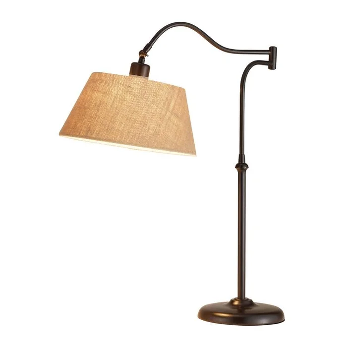 Antique Bronze Swing Arm Table Lamps 60W Adjustable Shade – Adesso