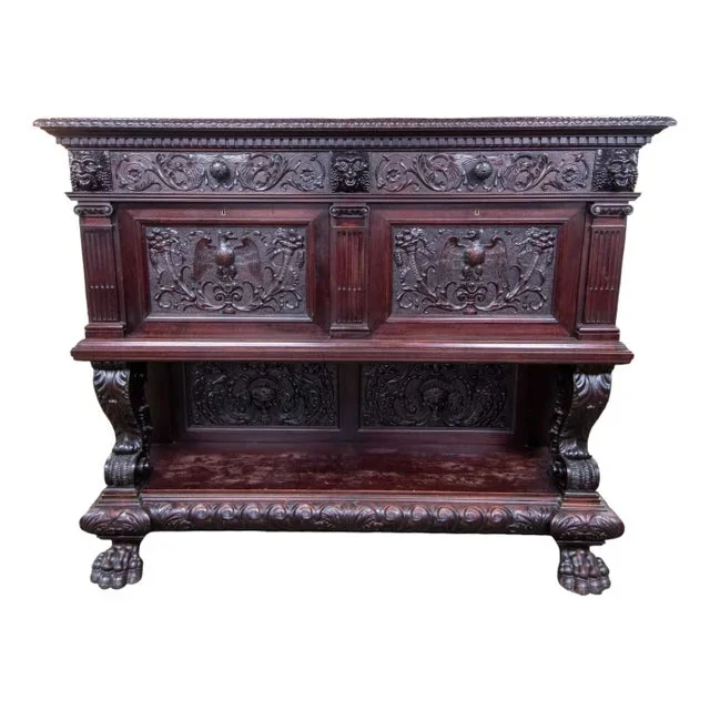 Antique Daghia Wood Display Cabinet