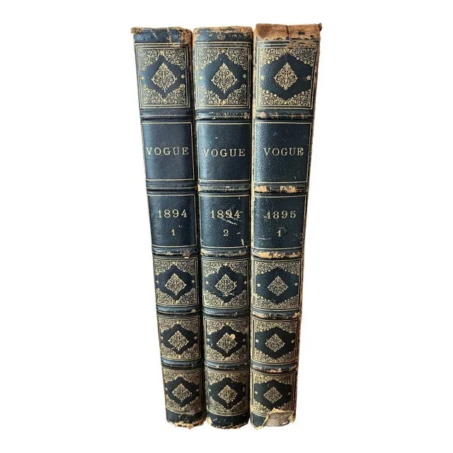Antique Leather-Bound Collection of Vogue Issues From 1894 and 1895 – Set of 3 Books