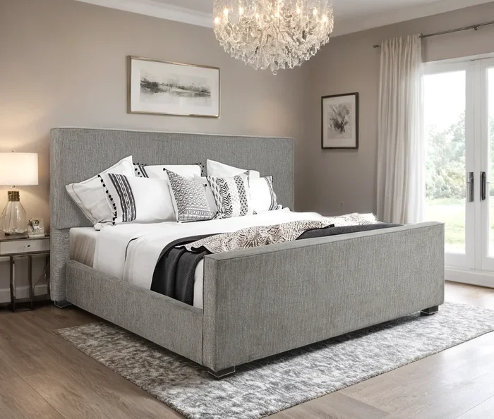 Ava Grey Queen Panel Bed