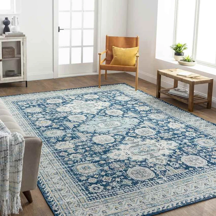 Avilla Traditional Teal Area Rug