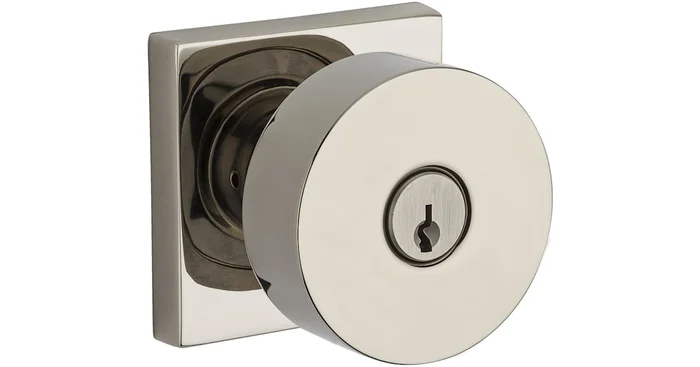 Baldwin Contemporary Single Cylinder Keyed Entry Door Knob with Square Rose