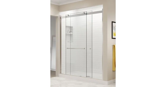 Basco Rotolo 70″ High x 60″ Wide Sliding Frameless Shower Door with Clear Glass