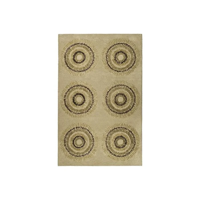 Beige/Gold Contemporary Large Rectangle Rug