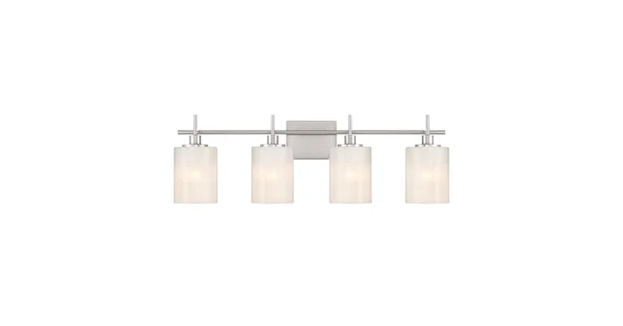 Bellevue 4 Light 31″ Wide Vanity Light with Strié Glass Shades