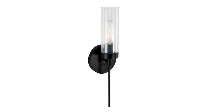 Bellevue Fitzgerald 17″ Tall Bathroom Sconce with Clear Glass Shade