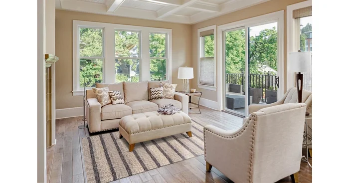 Bellevue Stripe 12′ x 15′ Wool Hand Woven Striped Rectangle Area Rug From the Morgan Collection
