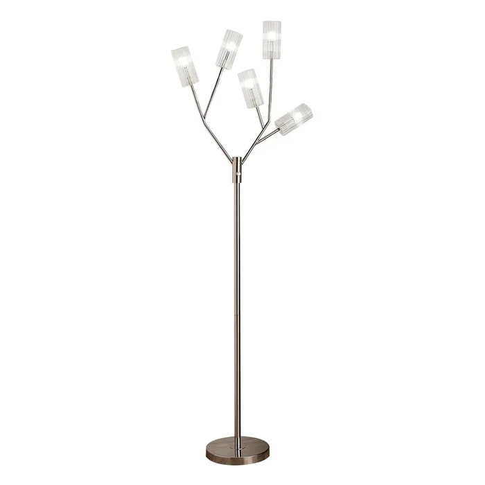 Benjara 67 Inch Floor Lamp, Modern Globe Glass Shade, Round Metal Base, Nickel