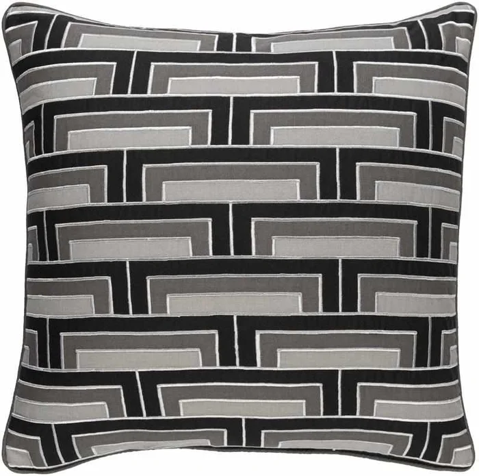 Bent Black Pillow Cover