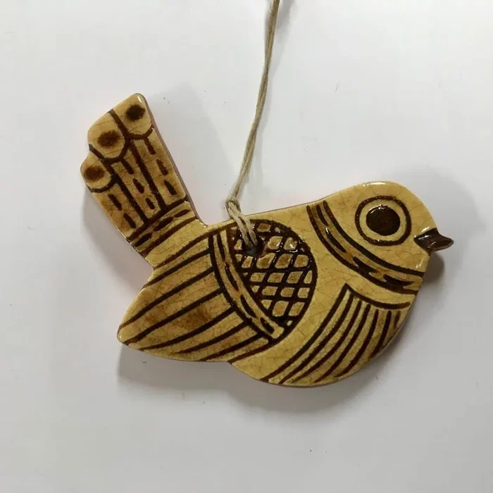 Bird Redware Ornament