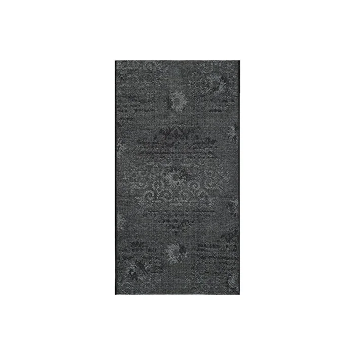Black Grey Transitional Polypropylene Rugs 5×2.6