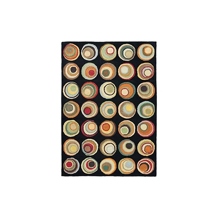 Black Multi Color Contemporary Large Rectangle Rug