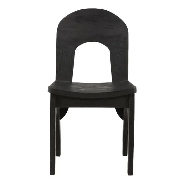 Black Round Back Wood Dining Chair