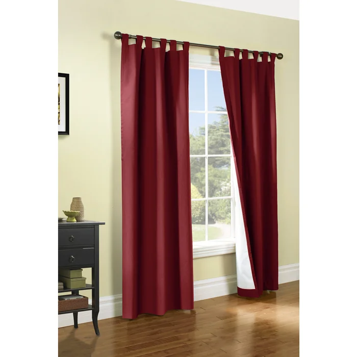 Burgundy Cotton Tab Top Panel Pair 40×72