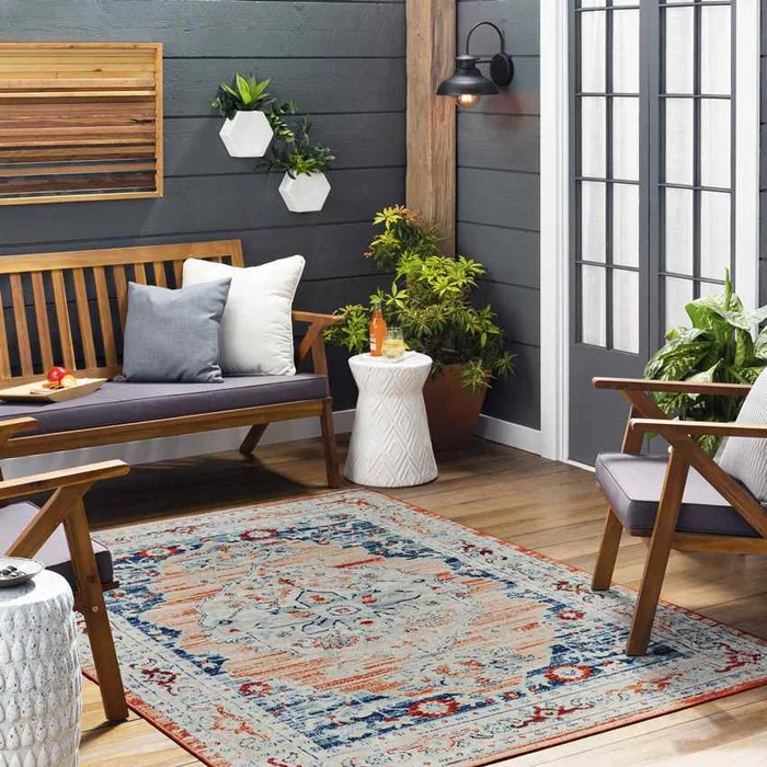 Burket Traditional Burnt Orange Area Rug