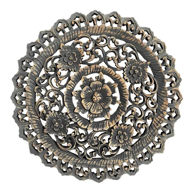 Burn Medallion Carved Panel 18″