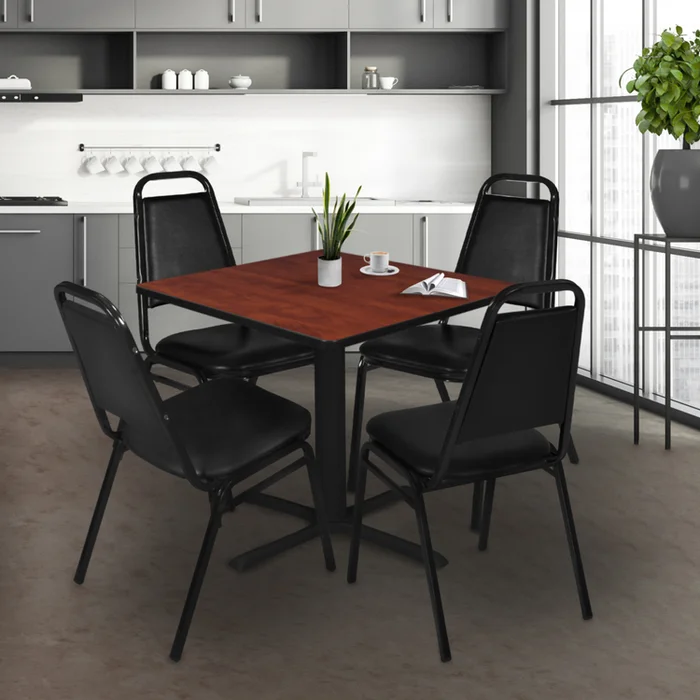 Cain 48″ Square Breakroom Table- Cherry