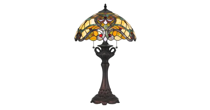 Cal Lighting Tiffany 3 Light Tiffany Table Lamp