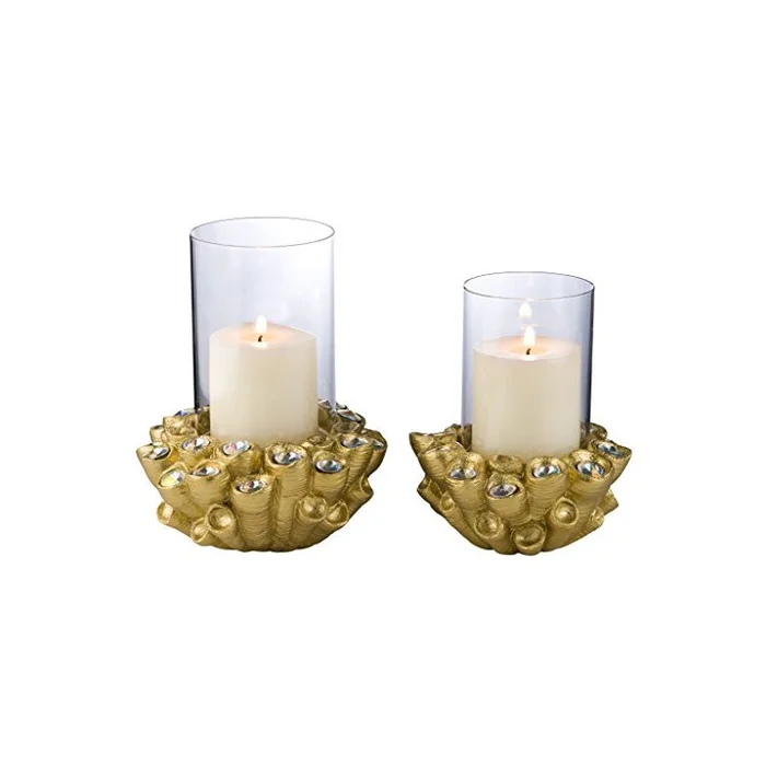 Candle Holder Set, Brass Metal Twist Design for Home Decor – OK Lighting