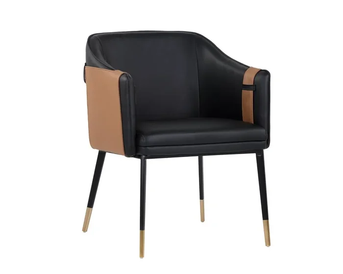 Carter Dining Armchair – Napa Black / Napa Cognac
