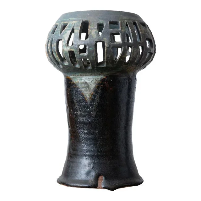 Ceramic Pottery Lantern Attributed to Natzler, c.1950