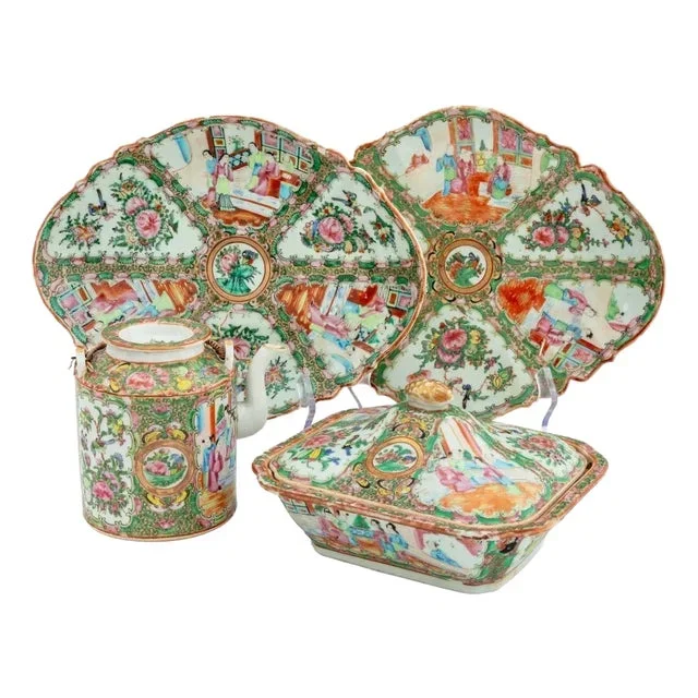 Chinese Rose Medallion Porcelain Articles, 4