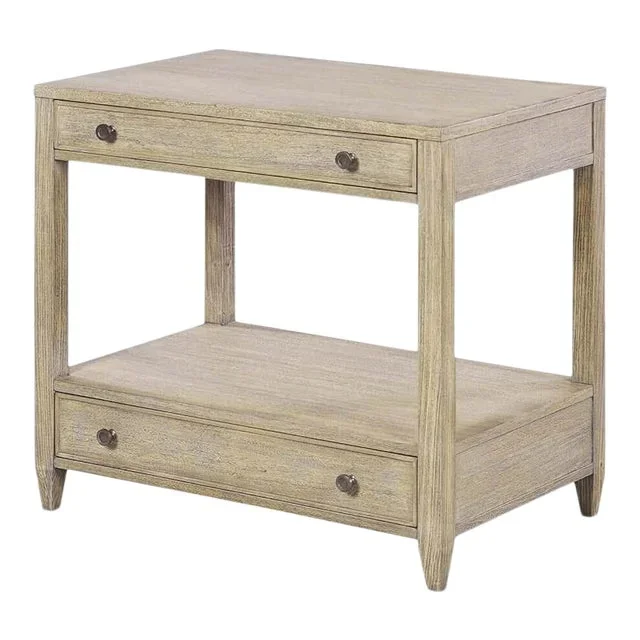 Classic Greyed Rectangular Nightstand
