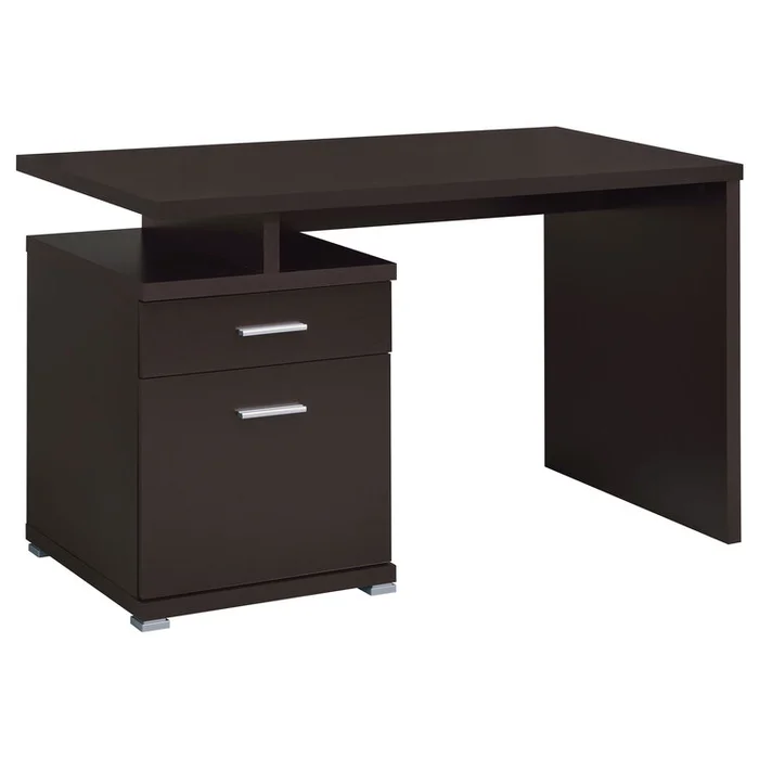 Coaster Office Desk with Cabinet Cappuccino