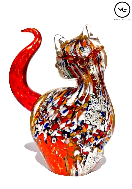 Collection Aida Sommerso – Red Murano Glass Cat