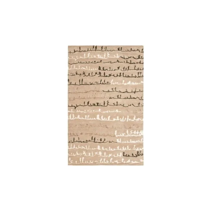 Contemporary Beige/Multi Color Viscose Wool Pile Rugs