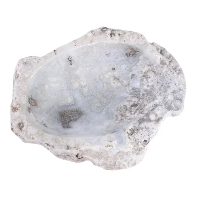 Contemporary Natural Crystal Agate Semiprecious Stone Halos Sink