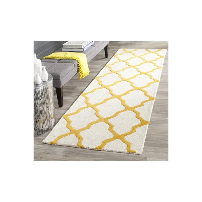 Contemporary Rug – Cambridge Wool Pile -Ivory/Gold Style-A