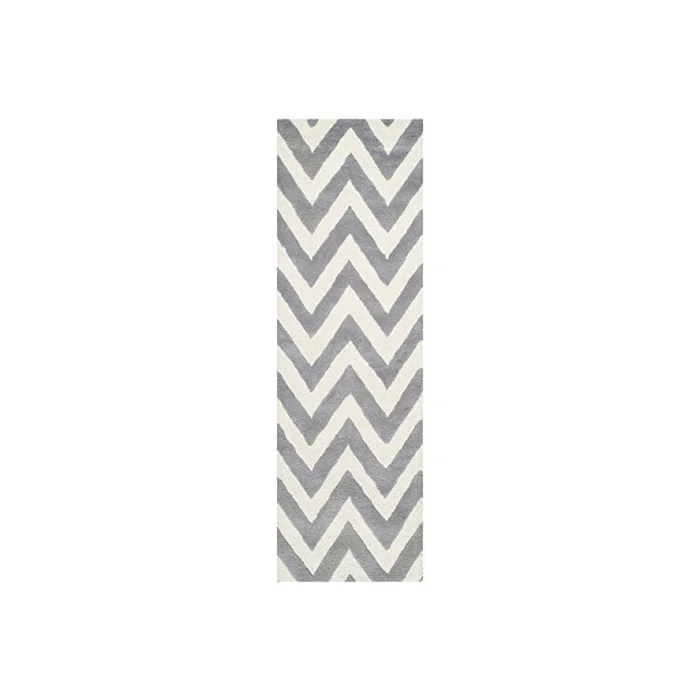 Contemporary Rug – Cambridge Wool Pile -Silver/Ivory Style-F