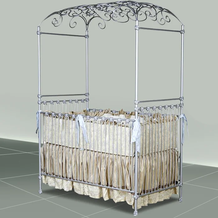 Corsican Scrollwork Canopy Iron Crib