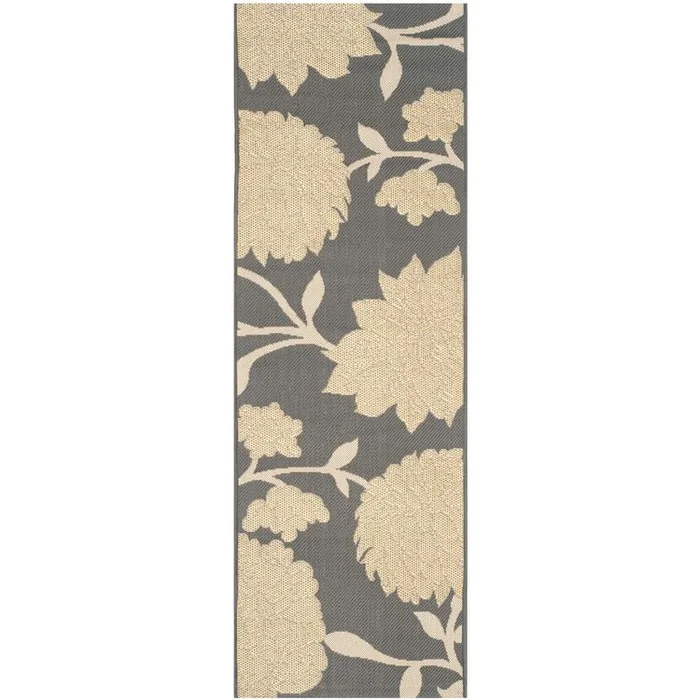 Courtyard Anthracite/Beige Medium Rectangle Rug