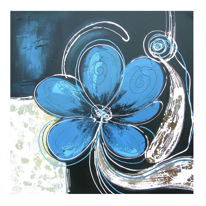Crestview Collection Brooklyn Blue and White Flower Wall Art