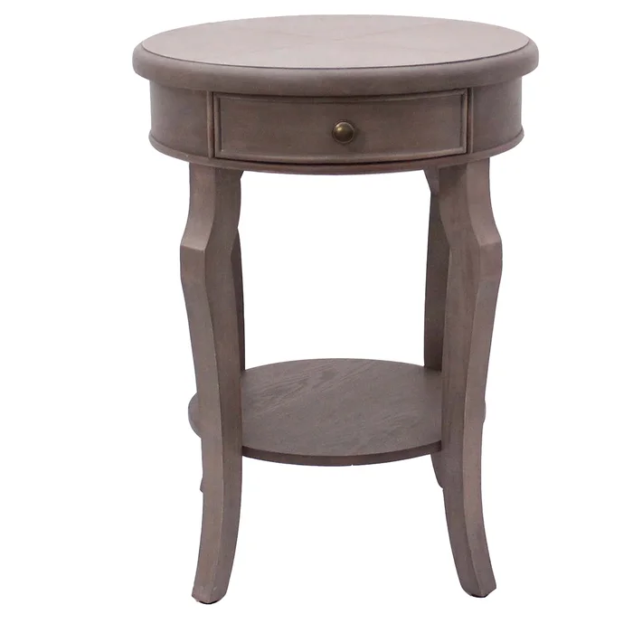 Crestview Collection Providence 1 Drawer Accent Table in Tan