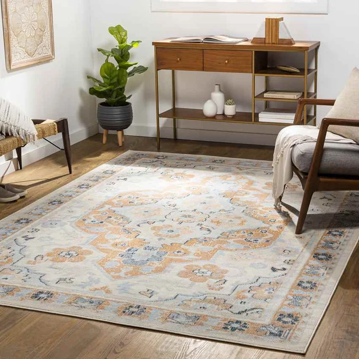 Crystal Lake Traditional Burnt Orange Area Rug