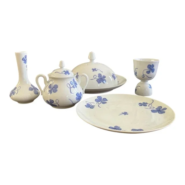 D Porthault Trefles Limoges Serving Pieces