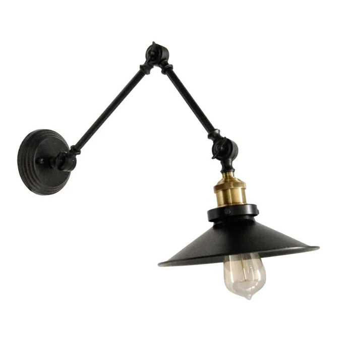 Dainolite 1LT Incandescent Adjustable Wall Lamp, Blk finish