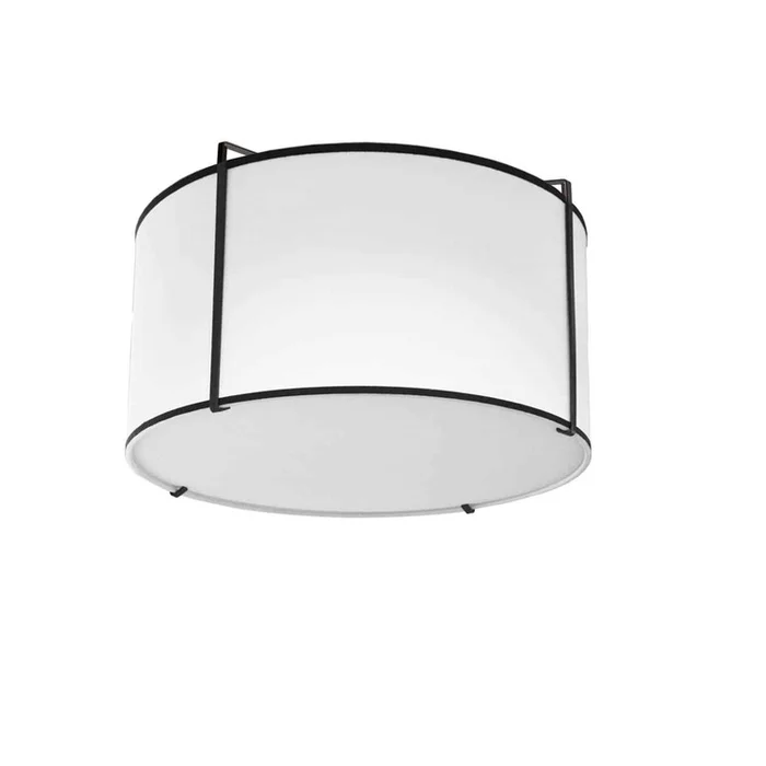 Dainolite 2LT Drum Flush Mount Black White Shade w/790 Diff