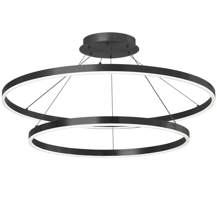 Dainolite 97W Colour Changing Temperature Chandelier, Matte Black with White Acrylic Diffuser