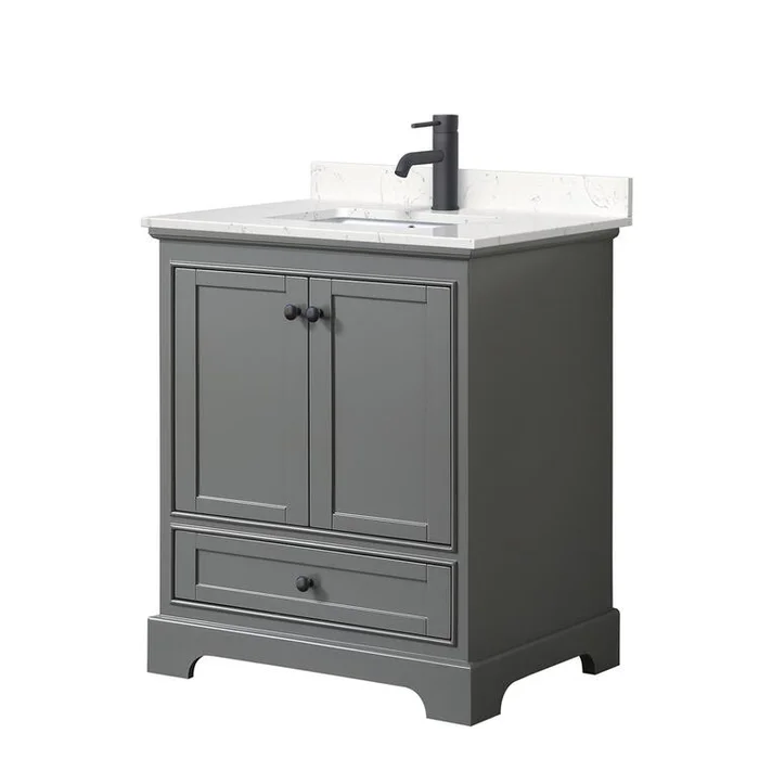 Dark Gray Bathroom Vanity 30 Carrara Marble Countertop