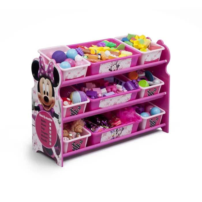 Delta Children Minnie Mouse Deluxe 9 Bin Plastic Organizer