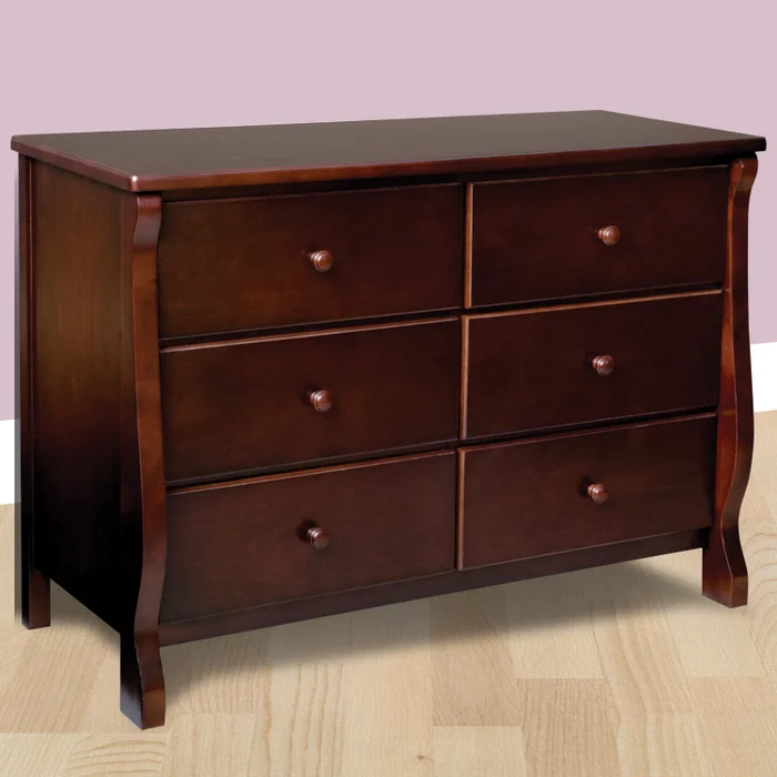 Delta Eclipse 6 Drawer Dresser in Black Cherry
