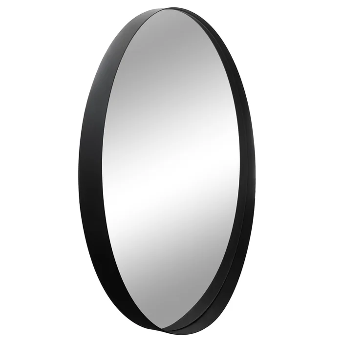 Design House 36-Inch Violette Wall Mirror ? Round Mirror with Black Iron Metal Frame ? Midcentury Modern for Entryway, Vanity, Living Room, Bathroom ? , 589887
