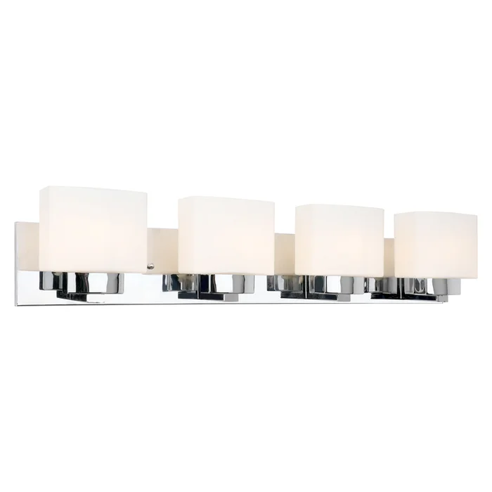 Design House Dove Creek Bathroom Light Fixtures – Traditional 4-Light Vanity Lights for Bathroom – Dimmable Vanity Lights with Frosted Glass ? Polished Chrome ? , 589671